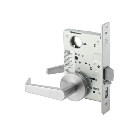 YALE Mortise Office Entry Lock, Less Cylinder, AUR Trim, Satin Chrome AUR8807FL 626 LC